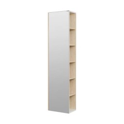 Шкаф колонна Aquaton Сканди с зеркалом белый, дуб верона 1A253403SDB20